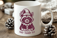 100 That Trashy Elf SVG, Funny Raccoon Christmas Cute PNG Product Image 3