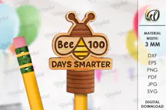 100 Days of School Pencil Topper Laser Cut. School SVG Product Image 1