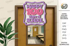 100th Days of School Sign Laser Cut. School SVG Product Image 1