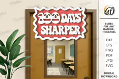100th Days of School Sign Laser Cut. School SVG Product Image 1