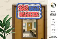 100th Days of School Sign Laser Cut. School SVG Product Image 1