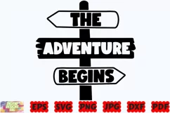 The Adventure Begins SVG | Hiking SVG | Adventure SVG | PNG Product Image 2