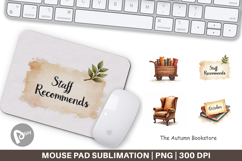Mouse Pad Cozy Autumn Bookstore Product Image 1