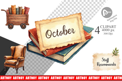 Clipart Cozy Autumn Bookstore Product Image 1