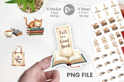 Sticker Cozy Autumn Bookstore Product Image 1
