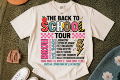 The Back to School Tour PNG, Bruh We Back Teacher Shirt Product Image 2