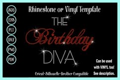 Birthday Diva Rhinestone SVG Template - The Diva Product Image 1