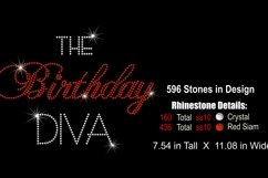 Birthday Diva Rhinestone SVG Template - The Diva Product Image 2