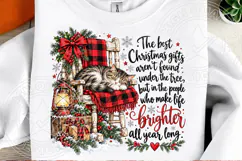 The Best Christmas Gifts Cozy Sleeping Cat Holiday Design Product Image 2