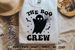 Halloween SVG The Boo Crew Funny Groovy Retro Cricut Quote Product Image 1