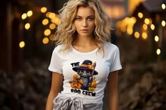 The Boo Crew Halloween Cat Print | Black Cat with Pumpkins Product Image 3