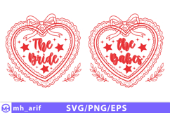 Bachelorette Party Bride Babes Heart PNG Design Product Image 1