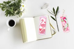 Flamingo with flowers bookmarks layered paper cut Product Image 3