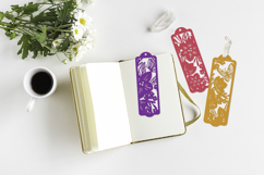 Bookmark Cut files SVG / Bookmark flowers papercut SVG Product Image 3