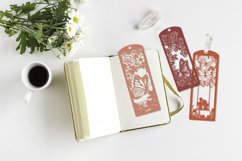 Flower with butterfly bookmark design / floral bookmark SVG Product Image 3