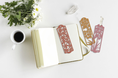 Bookmark Cut files SVG / Bookmark flowers papercut SVG Product Image 3