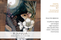 The Dark of Winter Woodland Animals Postcard Set Product Image 5