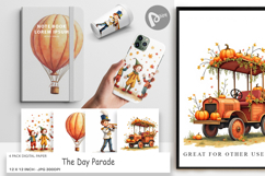 Digital Paper Watercolor Thanksgiving Parade Product Image 1