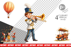 Clipart Watercolor Thanksgiving Parade Product Image 1