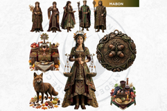 Eight Sabbats Wiccan Ritual Clipart for Pagan Scrapbooking Product Image 12