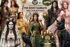 Eight Sabbats Wiccan Ritual Clipart for Pagan Scrapbooking Product Image 1