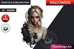 The ghostly Bride Halloween clipart, haunted bride Ghost PNG Product Image 1