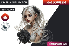 The ghostly Bride Halloween clipart, haunted bride Ghost PNG Product Image 1