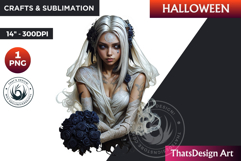 The ghostly Bride Halloween clipart, haunted bride Ghost PNG Product Image 1