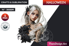 The ghostly Bride Halloween clipart, haunted bride Ghost PNG Product Image 1