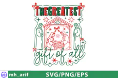 The Greatest Gift Of All SVG Christian Christmas Quote PNG Product Image 4
