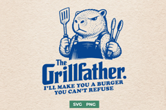 The Grillfather SVG - Funny Capybara BBQ Sarcastic Dad PNG Product Image 1