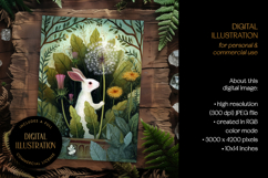 Hare &amp; Dandelion Flower Illustration Product Image 1