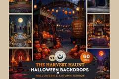 Harvest Haunt: Halloween Autumn Backgrounds &amp; TTRPG Scenes Product Image 1