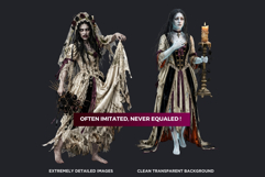 Harvest of Haunts: Halloween Gothic Characters PNGs Product Image 3