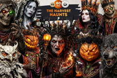 Harvest of Haunts: Halloween Gothic Characters PNGs Product Image 1