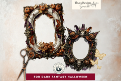 Harvest of Haunts: 60 Halloween Gothic Frame PNGs Product Image 3