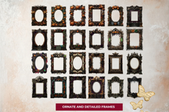Harvest of Haunts: Halloween Gothic Frame PNGs Product Image 4