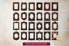 Harvest of Haunts: 60 Halloween Gothic Frame PNGs Product Image 4