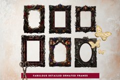 Harvest of Haunts: Halloween Gothic Frame PNGs Product Image 6