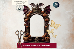 Harvest of Haunts: 60 Halloween Gothic Frame PNGs Product Image 7