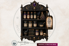 Haunted Apothecary Clipart Witchy Poison Bottles PNG Product Image 11