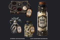 Haunted Apothecary Clipart Witchy Poison Bottles PNG Product Image 3