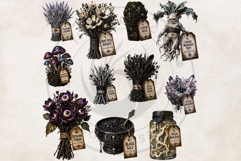 Haunted Apothecary Clipart Witchy Poison Bottles PNG Product Image 7