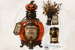 Haunted Apothecary Clipart Witchy Poison Bottles PNG Product Image 8