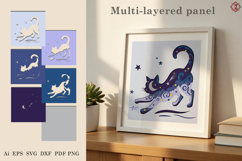 Multi-layered panel "Heavenly Cat"_2| SVG Product Image 1
