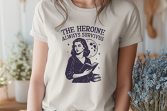 The Heroine Always Survives SVG PNG, Feminist Bookish Design Product Image 2