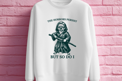 The Horrors Persist But So Do I SVG - Funny Samurai Dog PNG Product Image 2