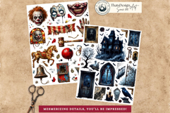 The House of Horror Halloween Junk Journal Kit Gothic sheets Product Image 15