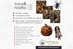 The House of Horror Halloween Junk Journal Kit Gothic sheets Product Image 2