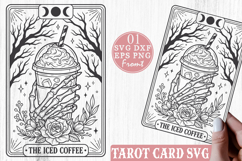 The Iced Coffee Tarot Card SVG, Skeleton Hand Coffee PNG Product Image 1